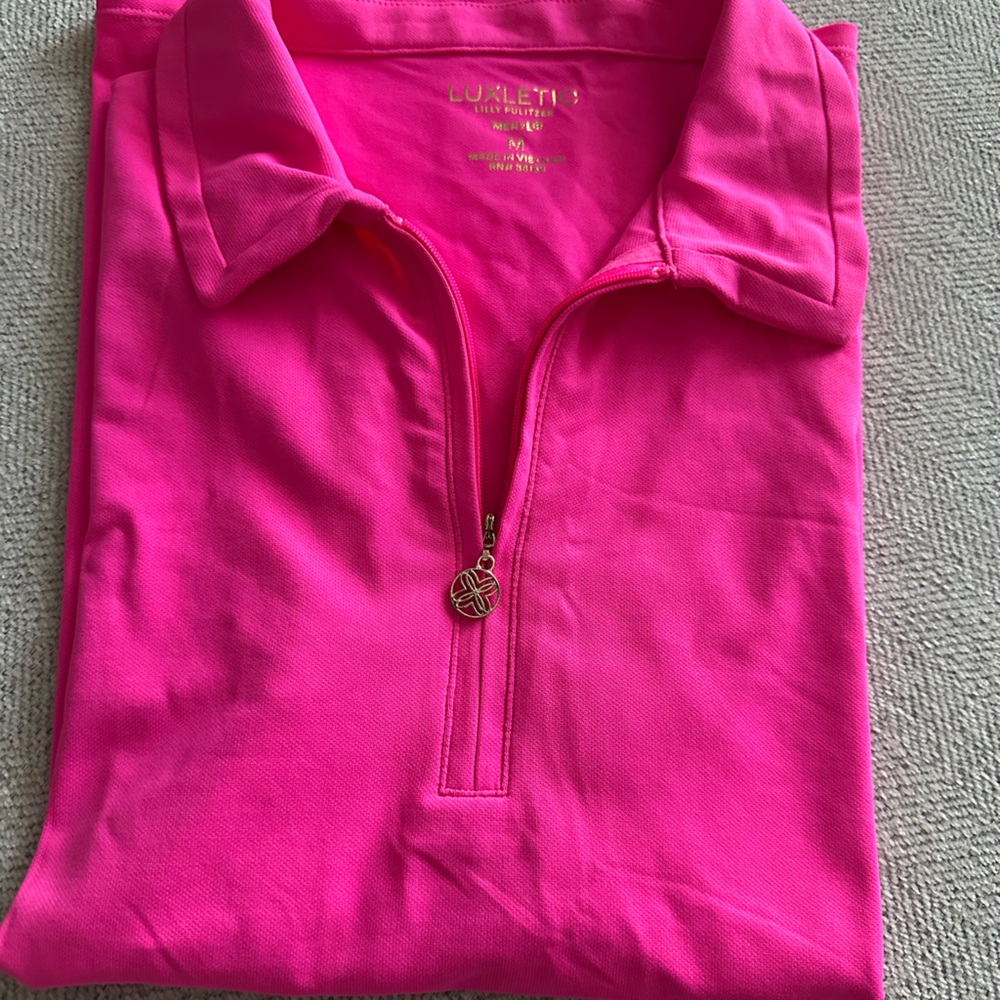 Lilly Pulitzer UPF 50+ Luxletic Frida Half Zip Polo - size M
